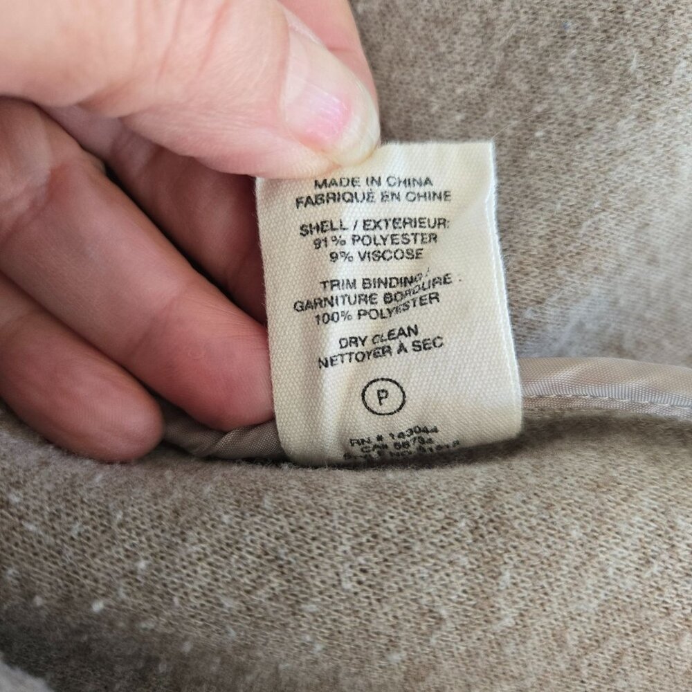 Avec Les Filles Womens Beige Wool-Blend Zip-Up Jacket Front Pockets Size Small - Picture 15 of 15